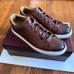 TO BOOT NEW YORK Men's Devin Leather Sneakers size 10 Cognac